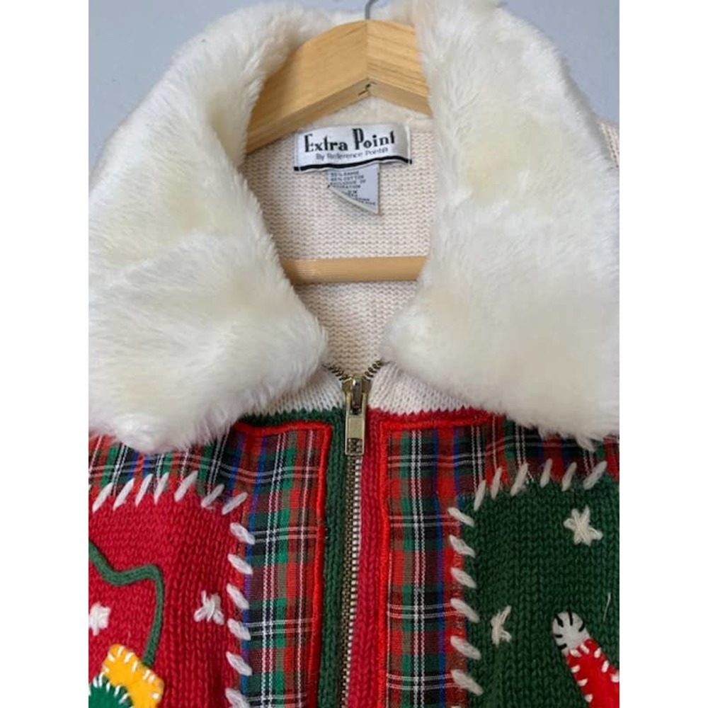 EXTRA POINT by Reference Point Vintage Ugly Christmas Knit Sweater Vest - 2X - Picture 12 of 13